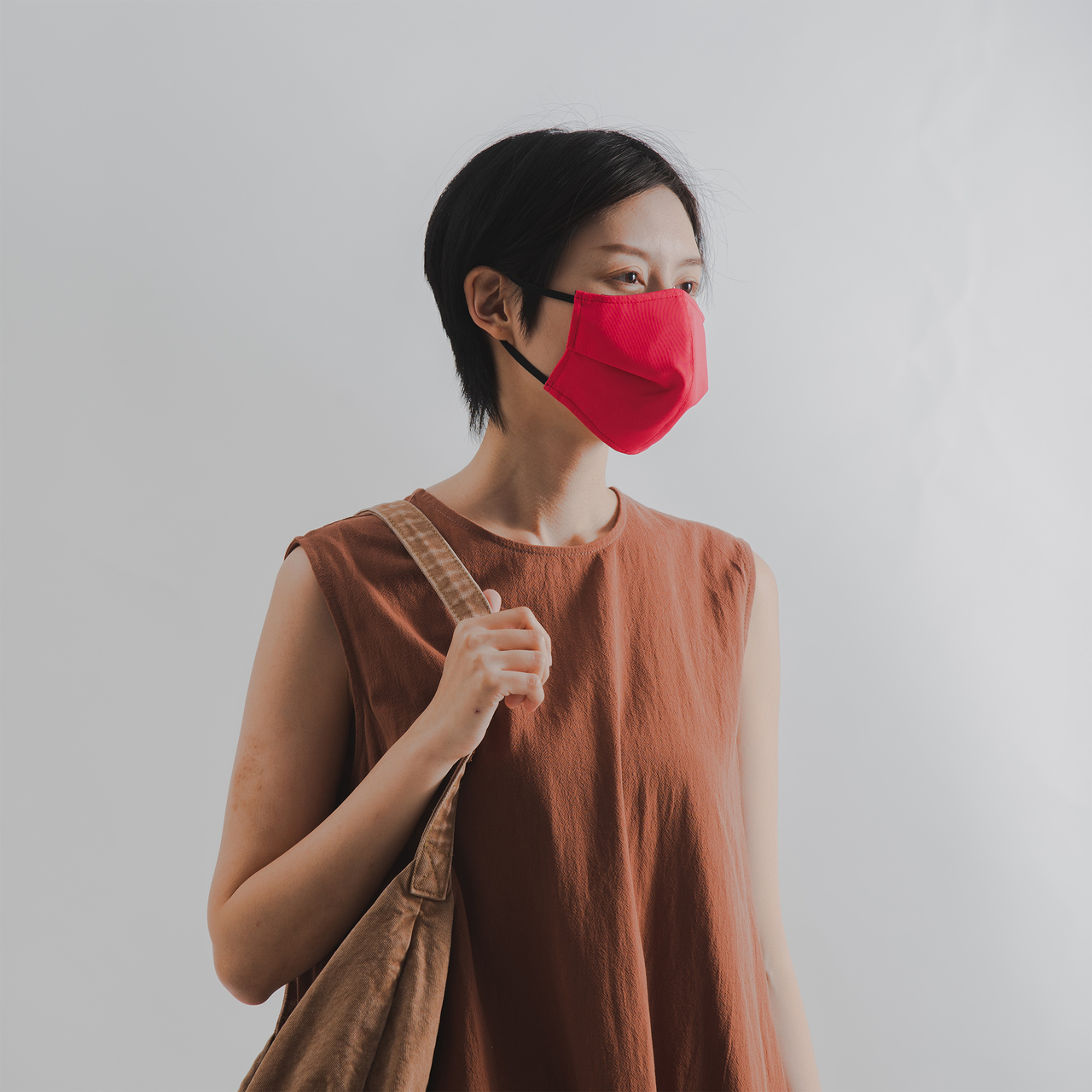 台灣製造 Bellania防護+3D抗菌可洗多層式口罩(桃黑兩色)